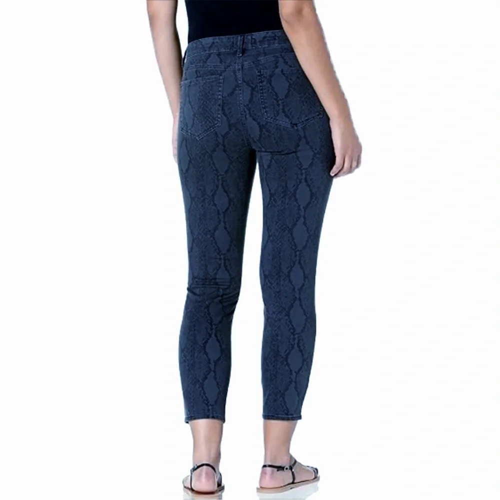 NEW NYDJ Snakeskin Jeans 22 Reptile Skinny Indigo Lift Tuck Snakeskin Indigo